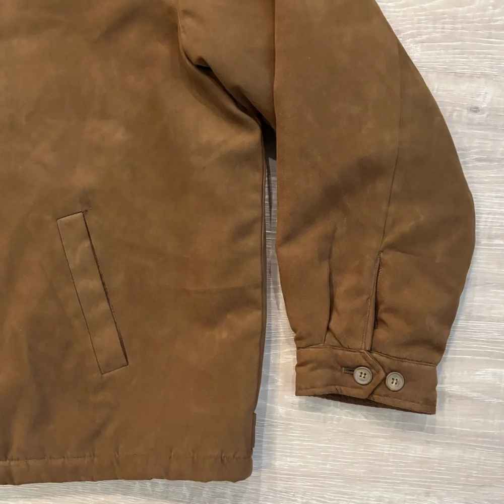 IZOD Men’s Brown Jacket Coat Full Zip Casual Lightweight Classic Size XL Neutral